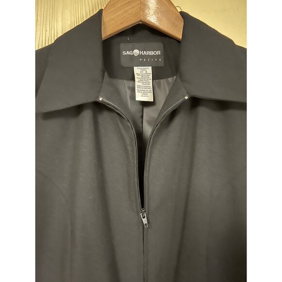 Black Classy Sag Harbor 8 Petite 8P Zip Front JACKET Medium MP Princess Seaming - Picture 2 of 5